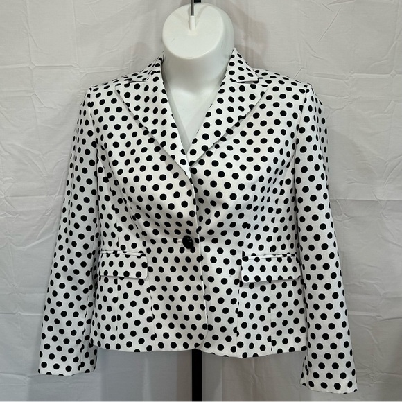Jones Studio Black and White Polka Dot Blazer - Picture 1 of 4